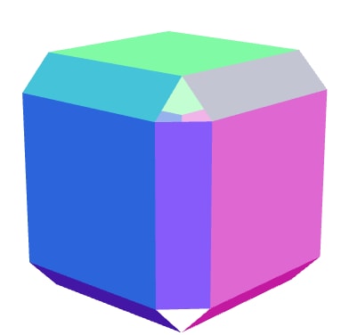 Cube with only faces and edges moved
