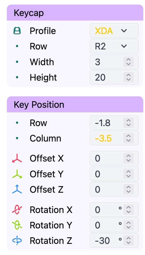 Shaper Key Configuration